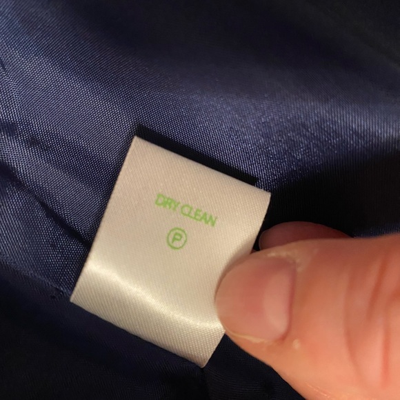 LILLY PULITZER Military Cropped Blazer Band Jacket Linen Cotton Navy Blue Career - Picture 15 of 16